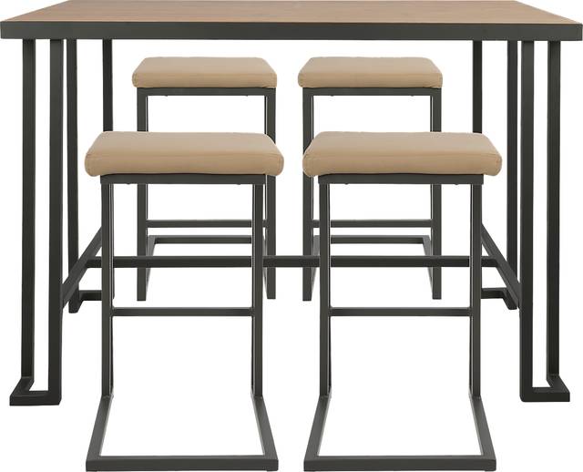 Rutland Camel 5 Pc Counter Height Table Set - Thumbnail - Image 1