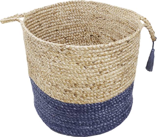 Ruven Tan/Blue 19 in. Basket - Thumbnail - Image 1