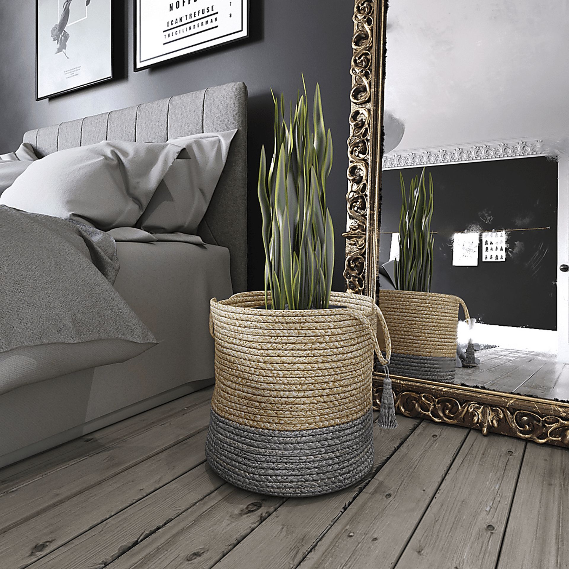 Ruven Tan/Gray 19 in. Basket - Image 2