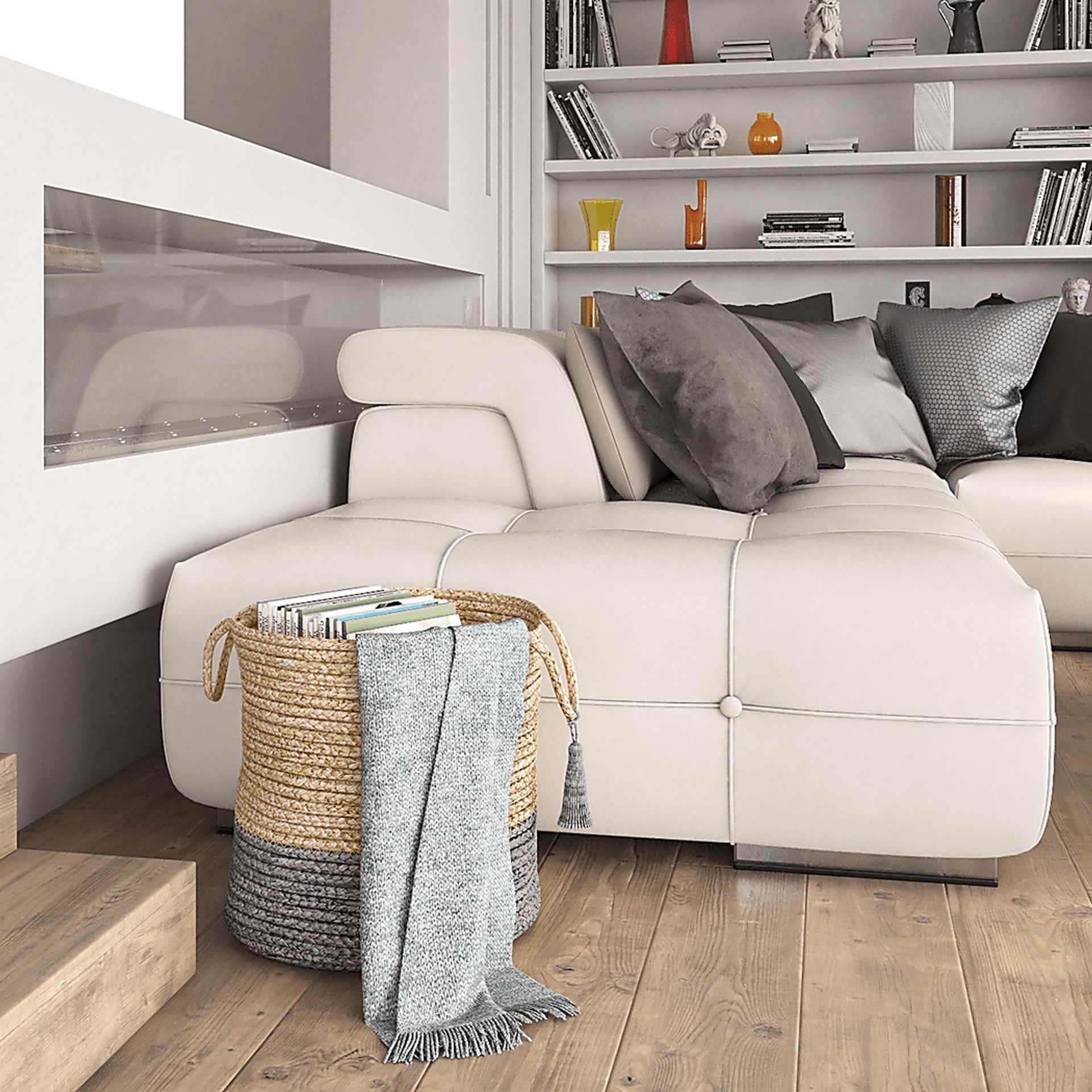 Ruven Tan/Gray 19 in. Basket - Image 3