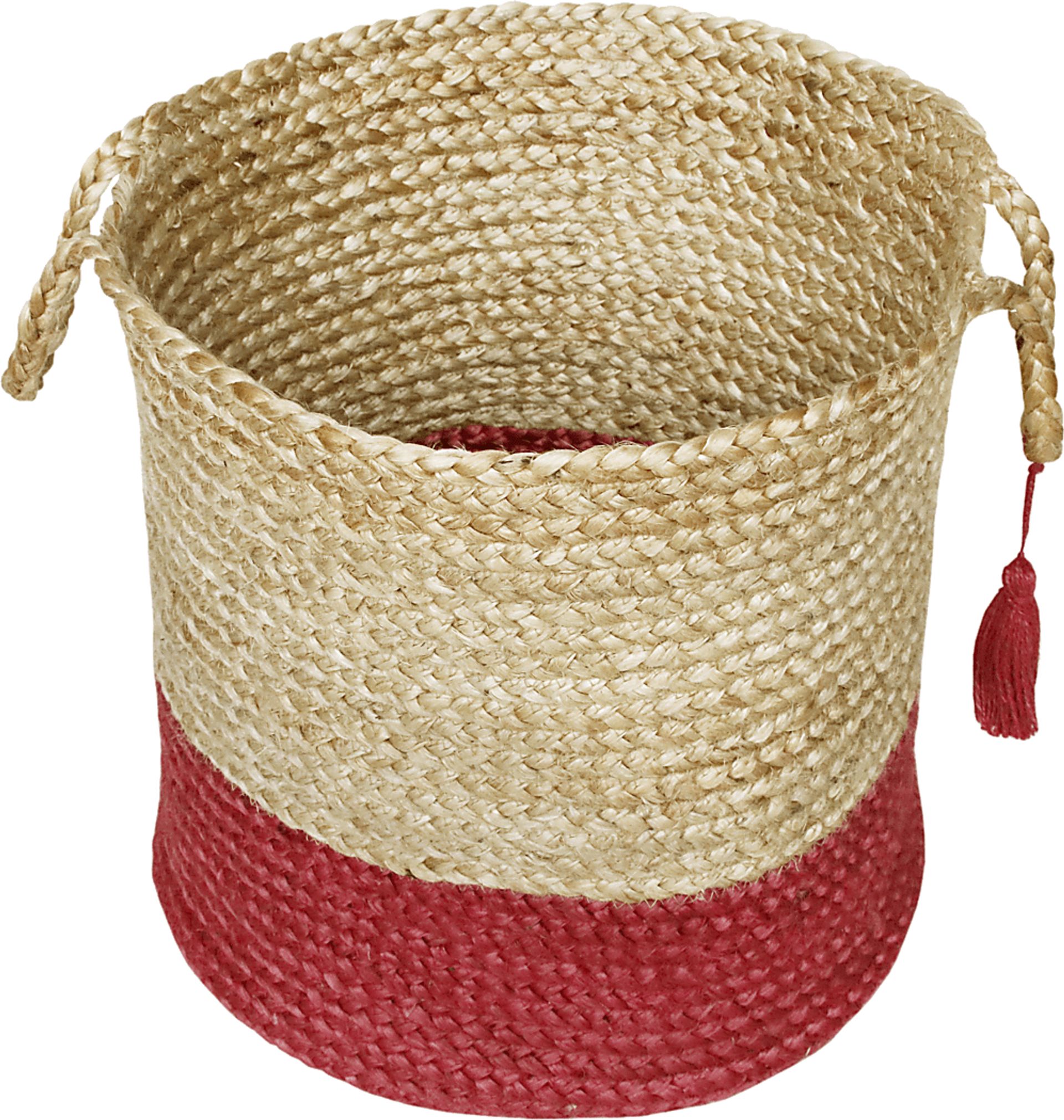 Ruven Tan/Red 19 in. Basket - Image 1
