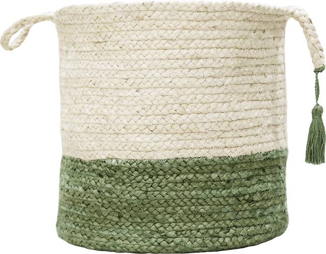 Ruven White/Green 17 in. Basket - Thumbnail - Image 1