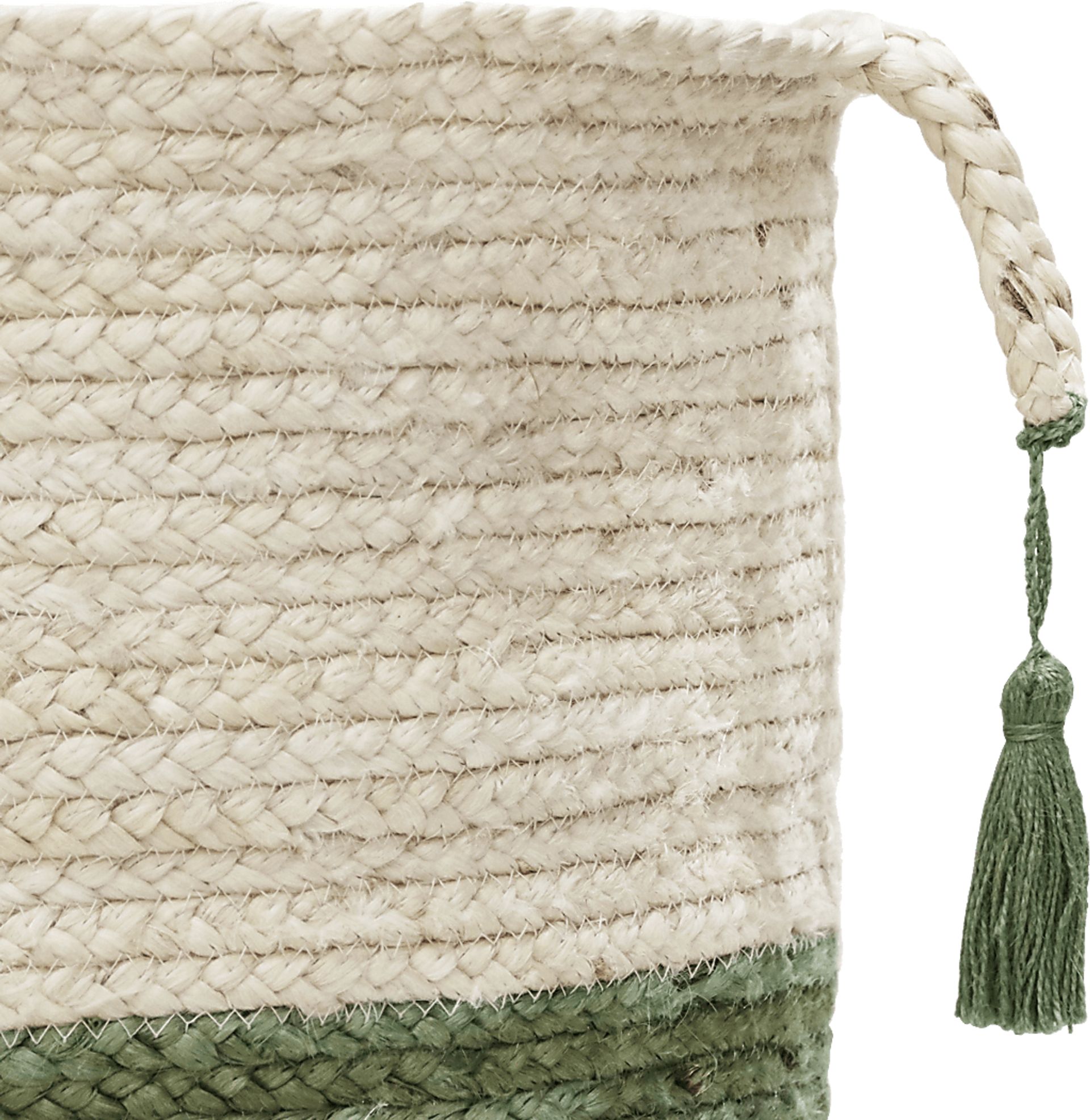 Ruven White/Green 19 in. Basket - Image 6