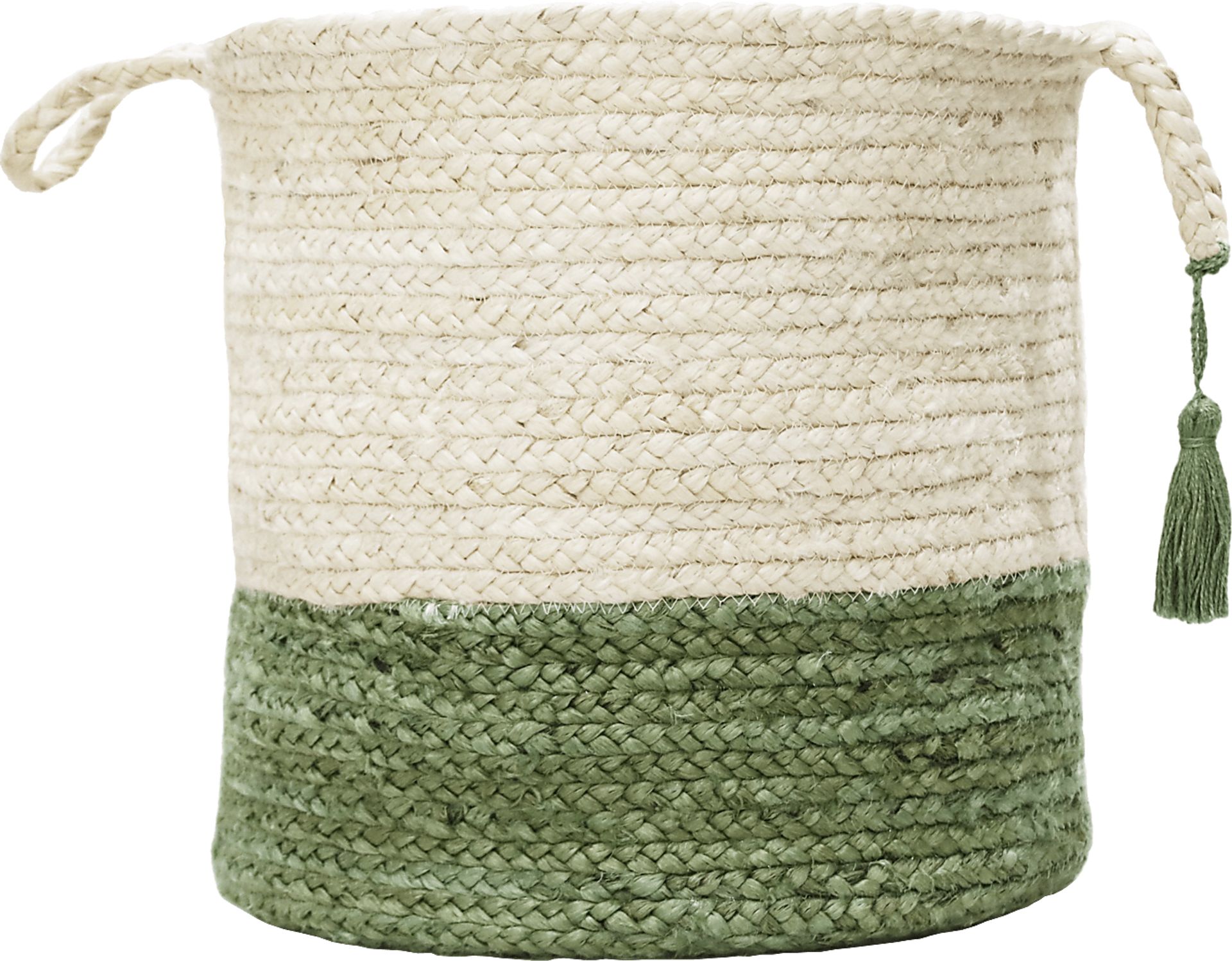 Ruven White/Green 19 in. Basket - Image 1