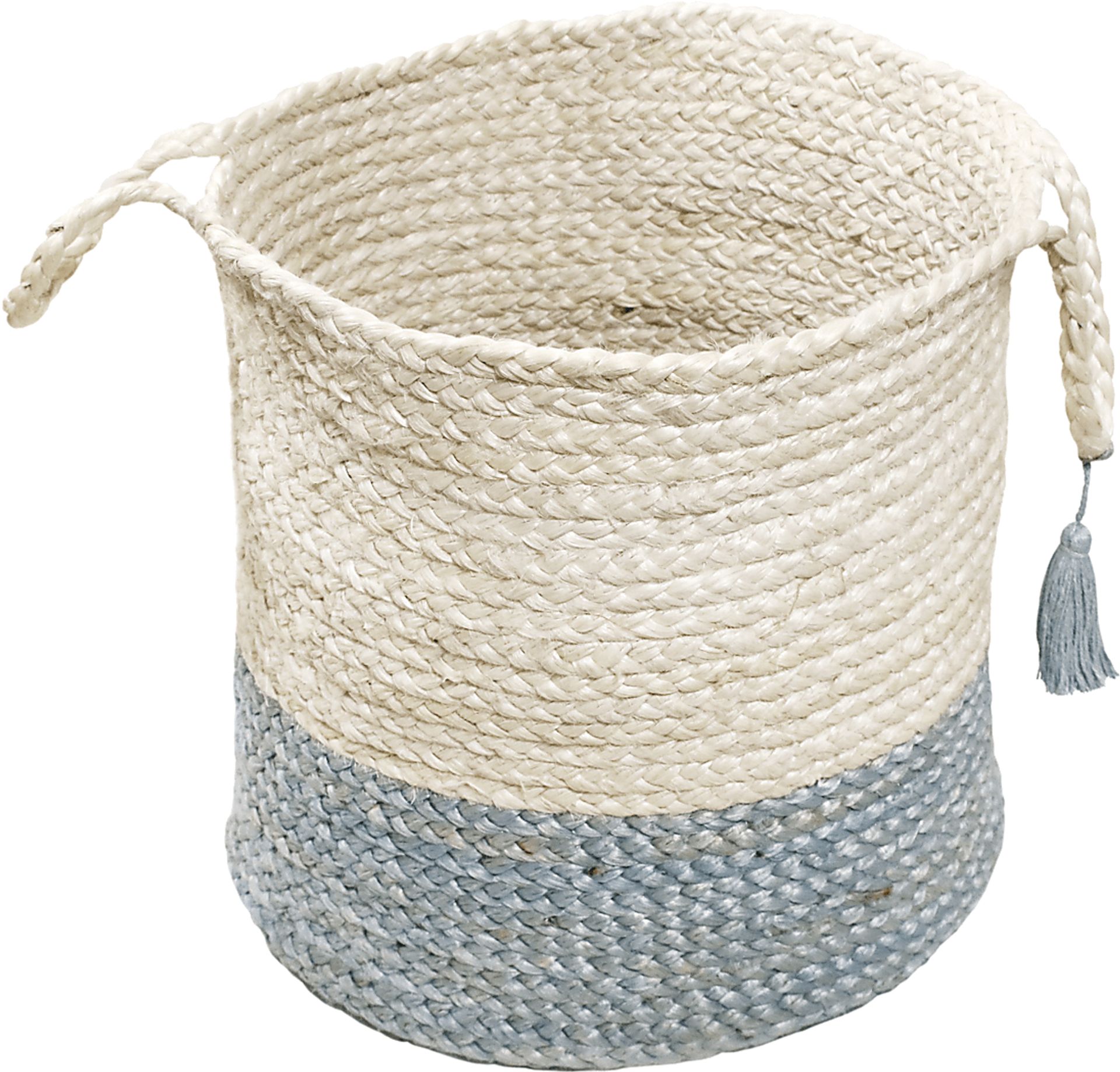 Ruven White/Light Blue 17 in. Basket - Image 4