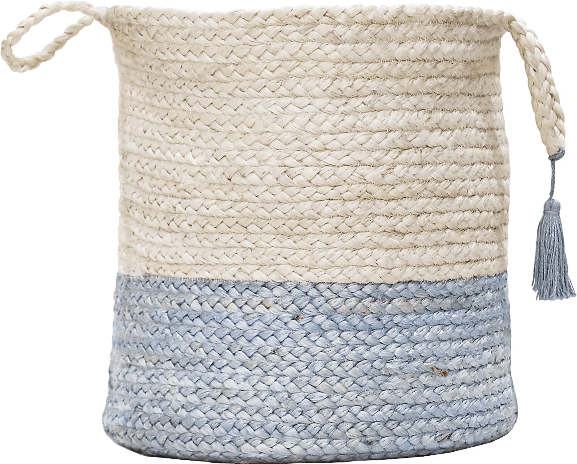 Ruven White/Light Blue 17 in. Basket - Image 1