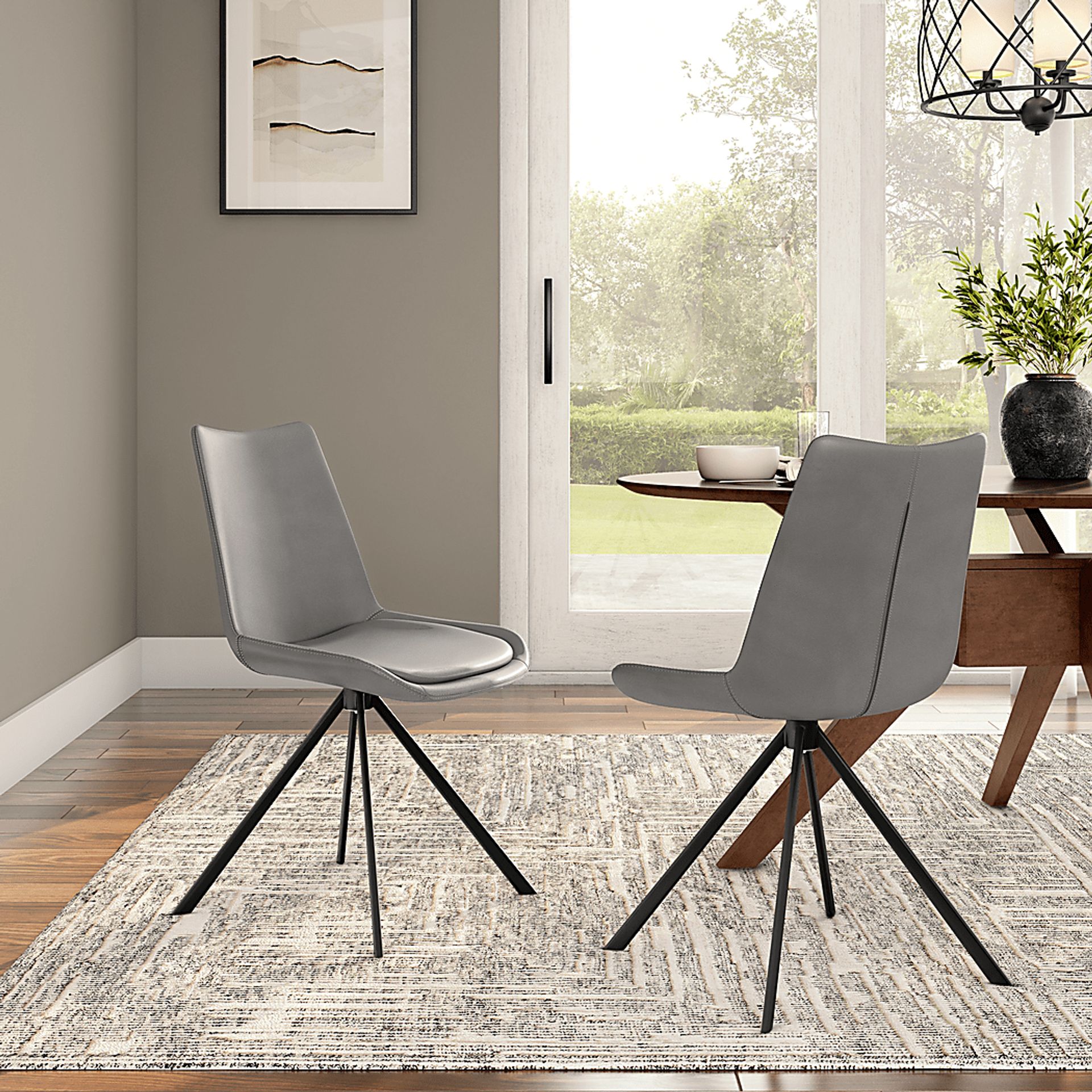 Ruyak Gray Swivel Side Chair - Image 2