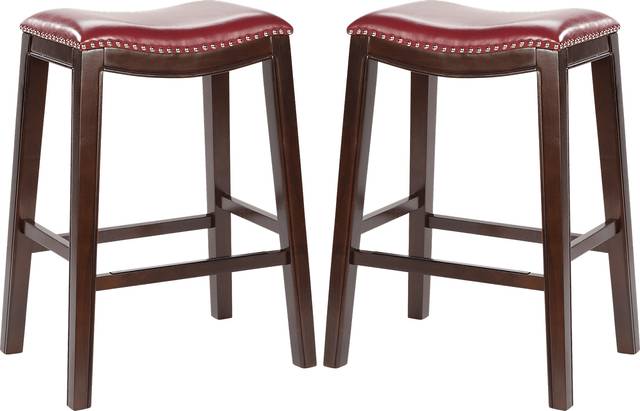 Ryan Lane Set of 2 Red Barstools - Thumbnail - Image 1