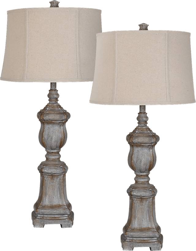 Ryddington Gray Set of 2 Lamps - Thumbnail - Image 1