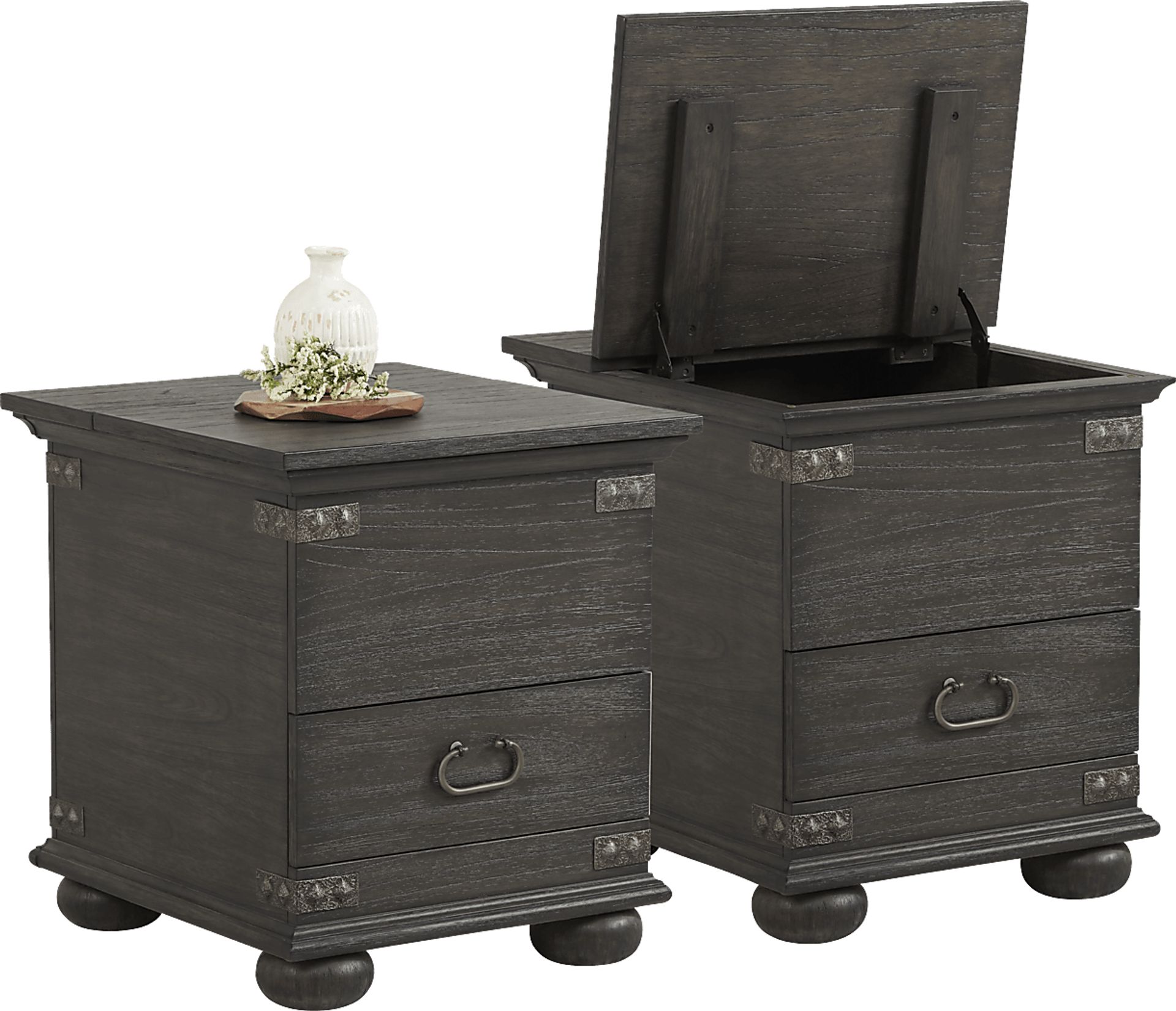 Ryden Black Set of 2 Trunk End Tables - Image 1