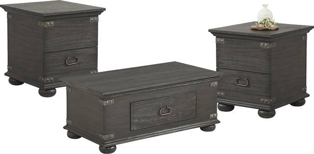 Ryden Black 3 Pc Trunk Table Set - Thumbnail - Image 1