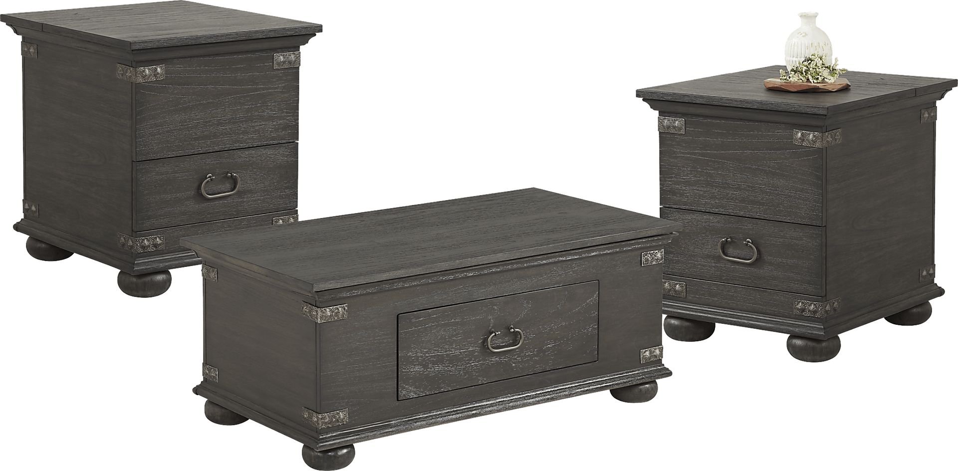 Ryden Black 3 Pc Trunk Table Set - Image 1
