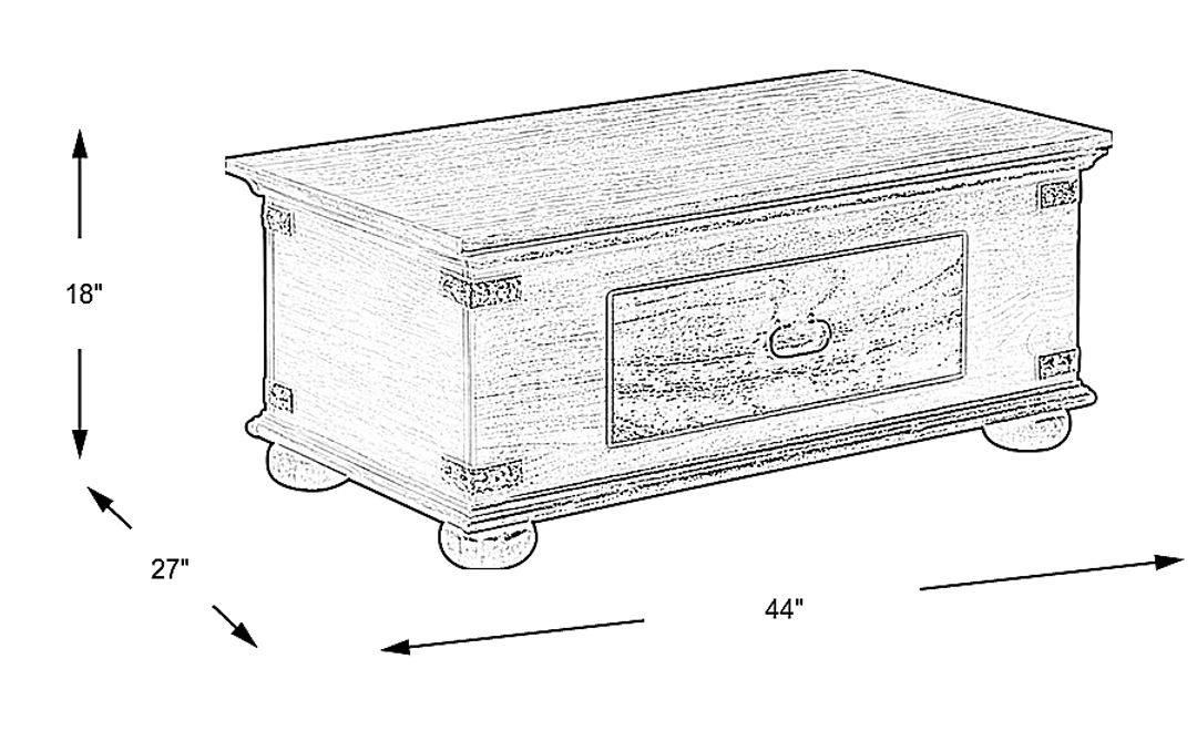 Ryden Black Trunk Cocktail Table