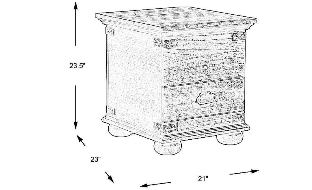 Ryden Black Trunk End Table