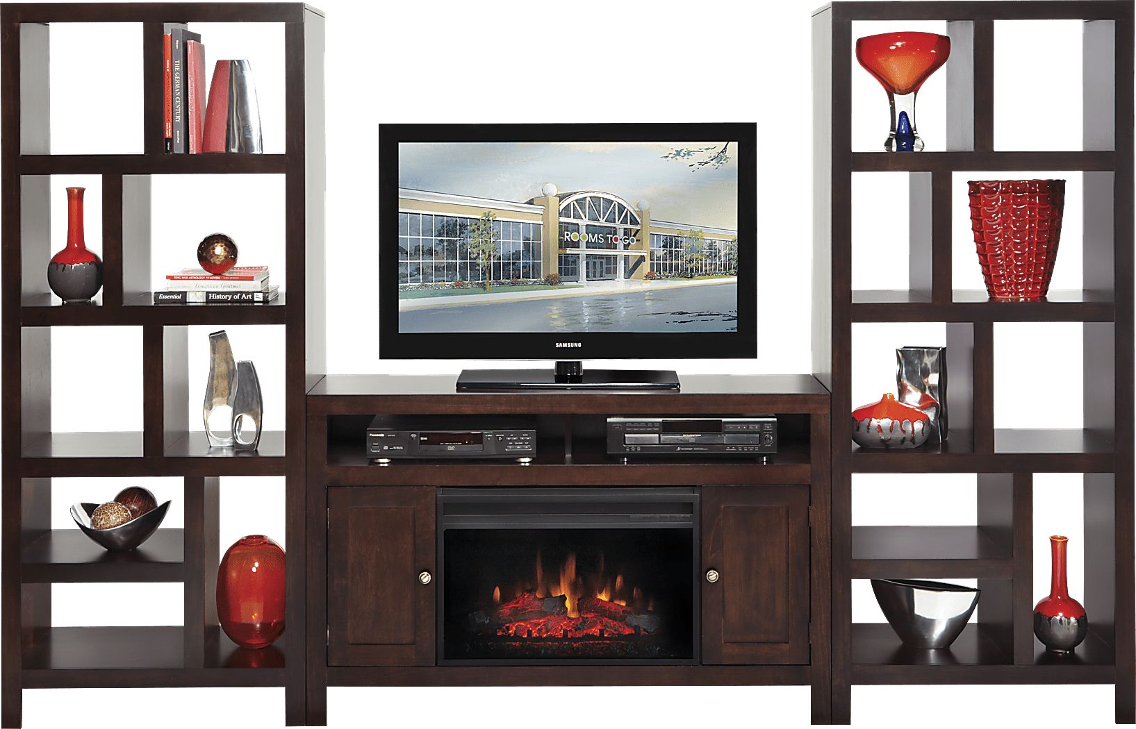 Espresso Entertainment Center Wall Unit