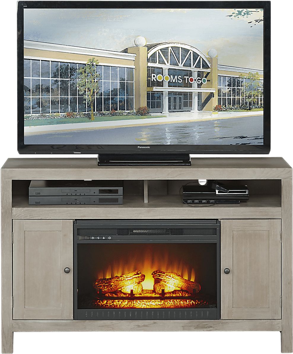 Ryder II Gray Firebox Console - Rooms To Go