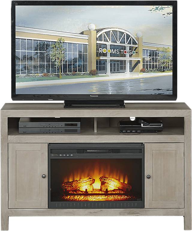 Ryder II Gray 2 Pc 52 in. Console with Electric Fireplace - Thumbnail - Image 1