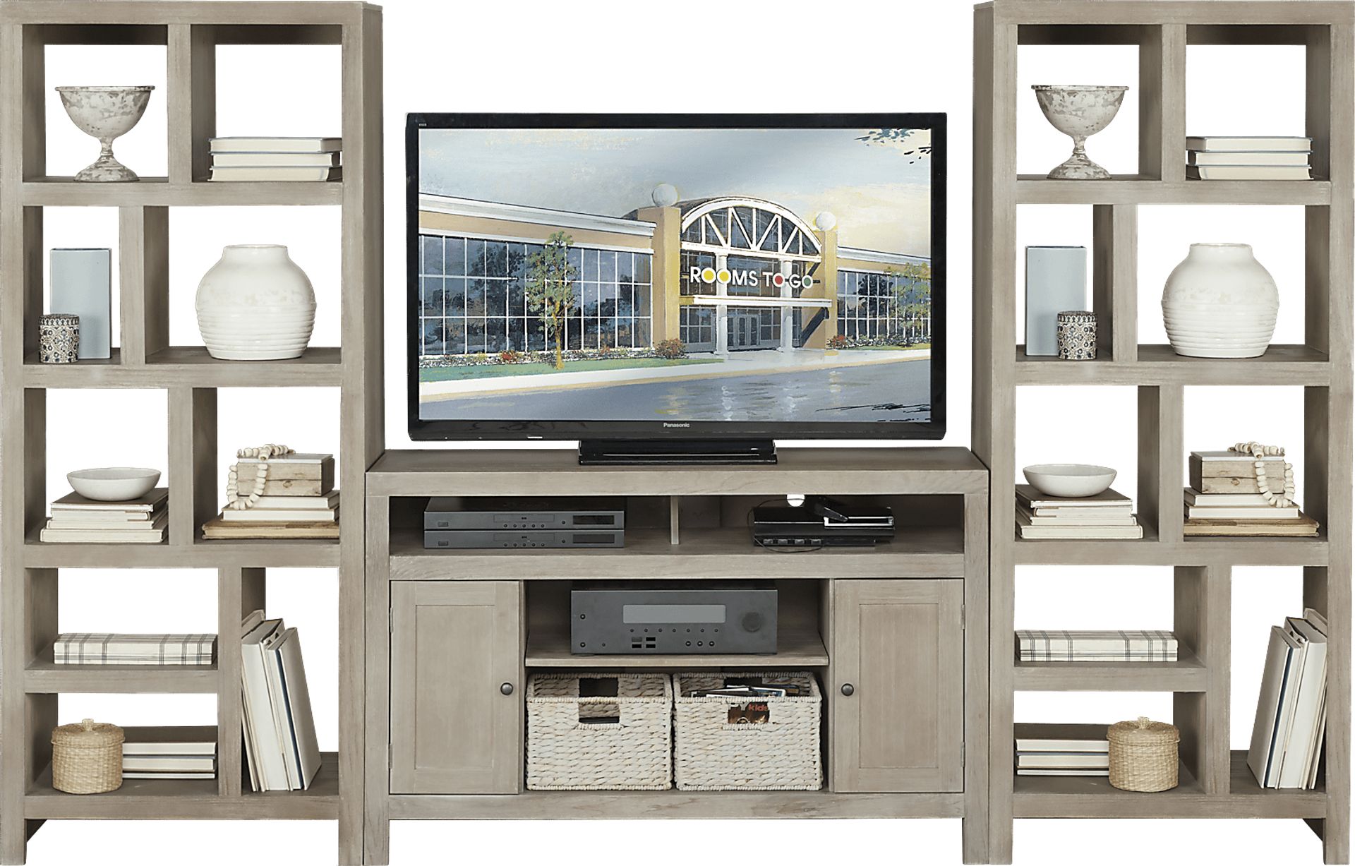 Ryder II Gray 3 Pc Open Pier Wall Unit - Image 1