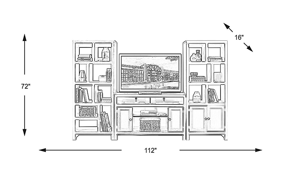 Ryder II 3 Pc White Colors,White Wall Unit Rooms to Go