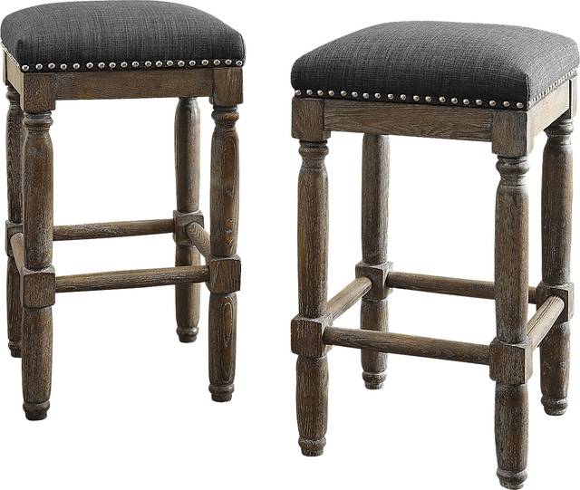 Rylandier Gray Counter Height Stool, Set of 2 - Thumbnail - Image 1