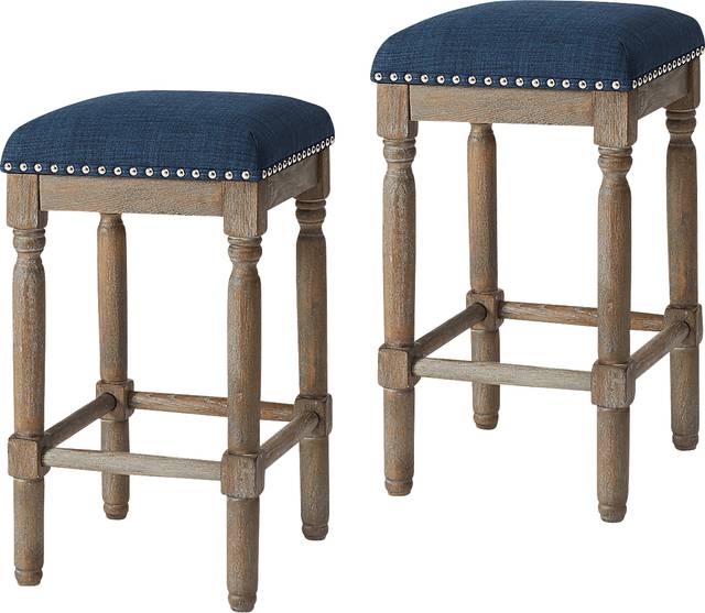 Rylandier Navy Counter Height Stool, Set of 2 - Thumbnail - Image 1