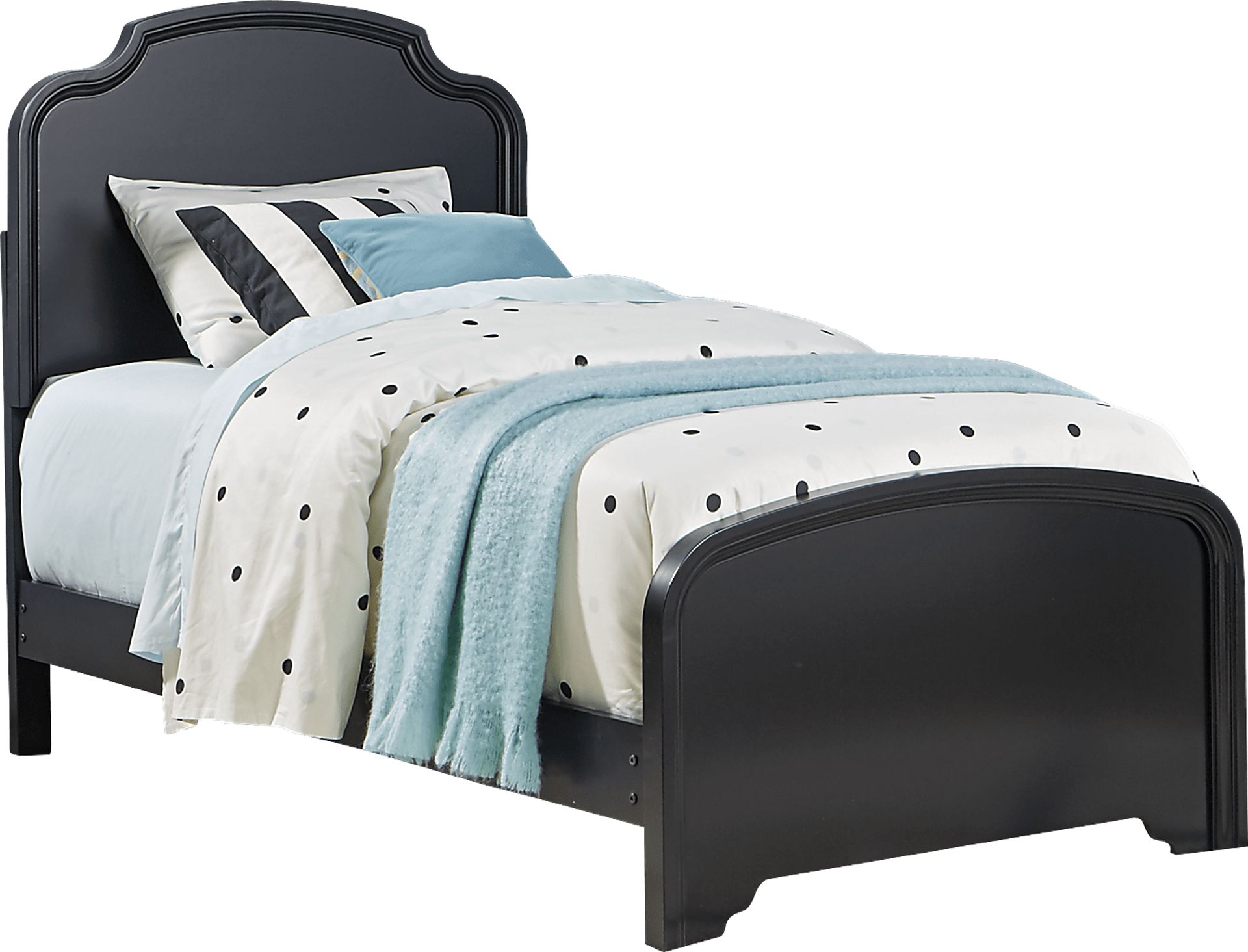 Kids Rylee Black 3 Pc Twin Panel Bed - Image 1
