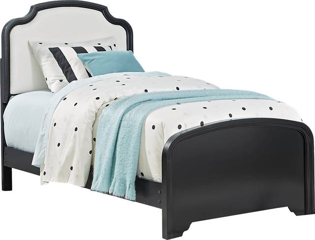Kids Rylee Black 3 Pc Twin Upholstered Bed - Thumbnail - Image 1