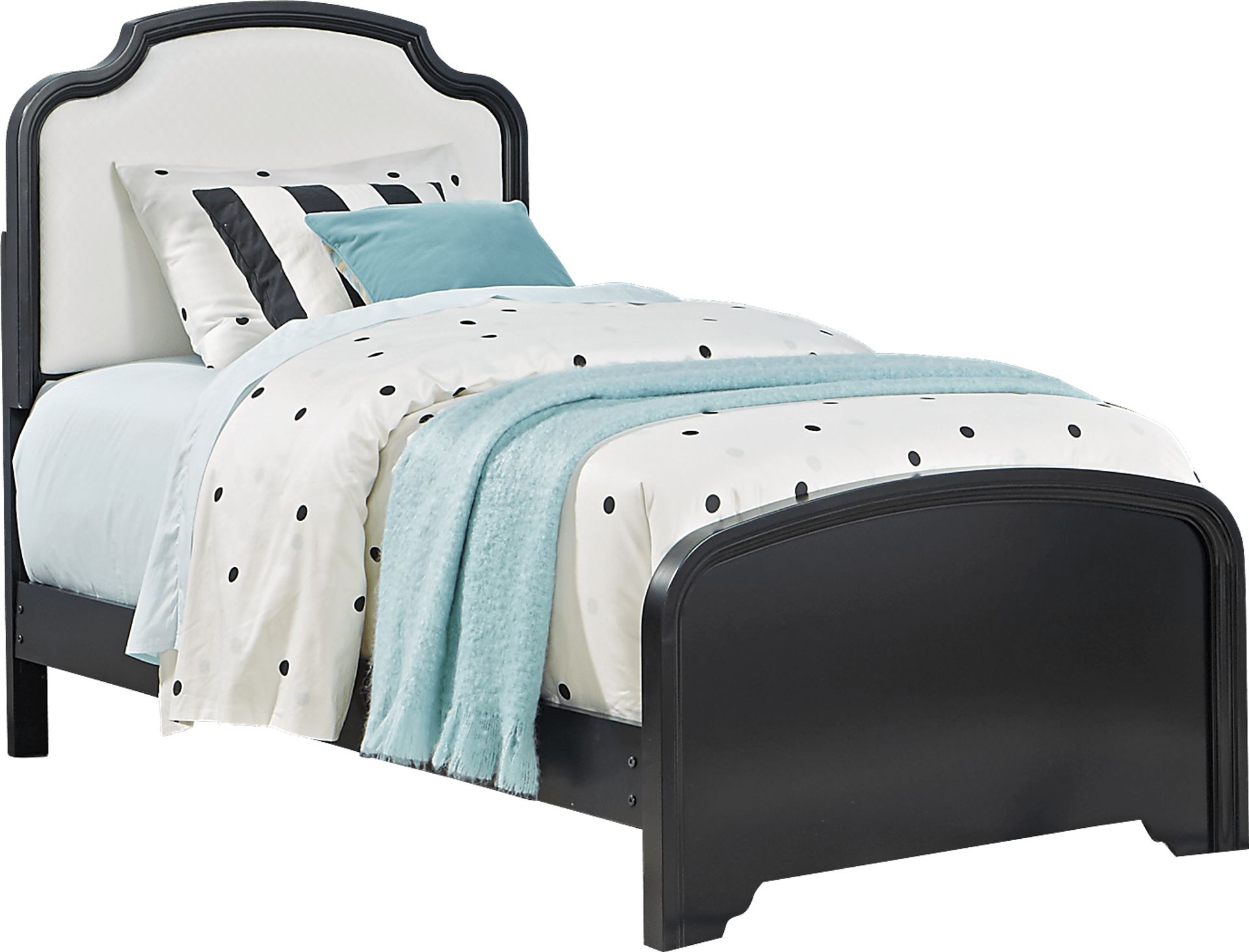 Kids Rylee Black 3 Pc Twin Upholstered Bed - Image 1