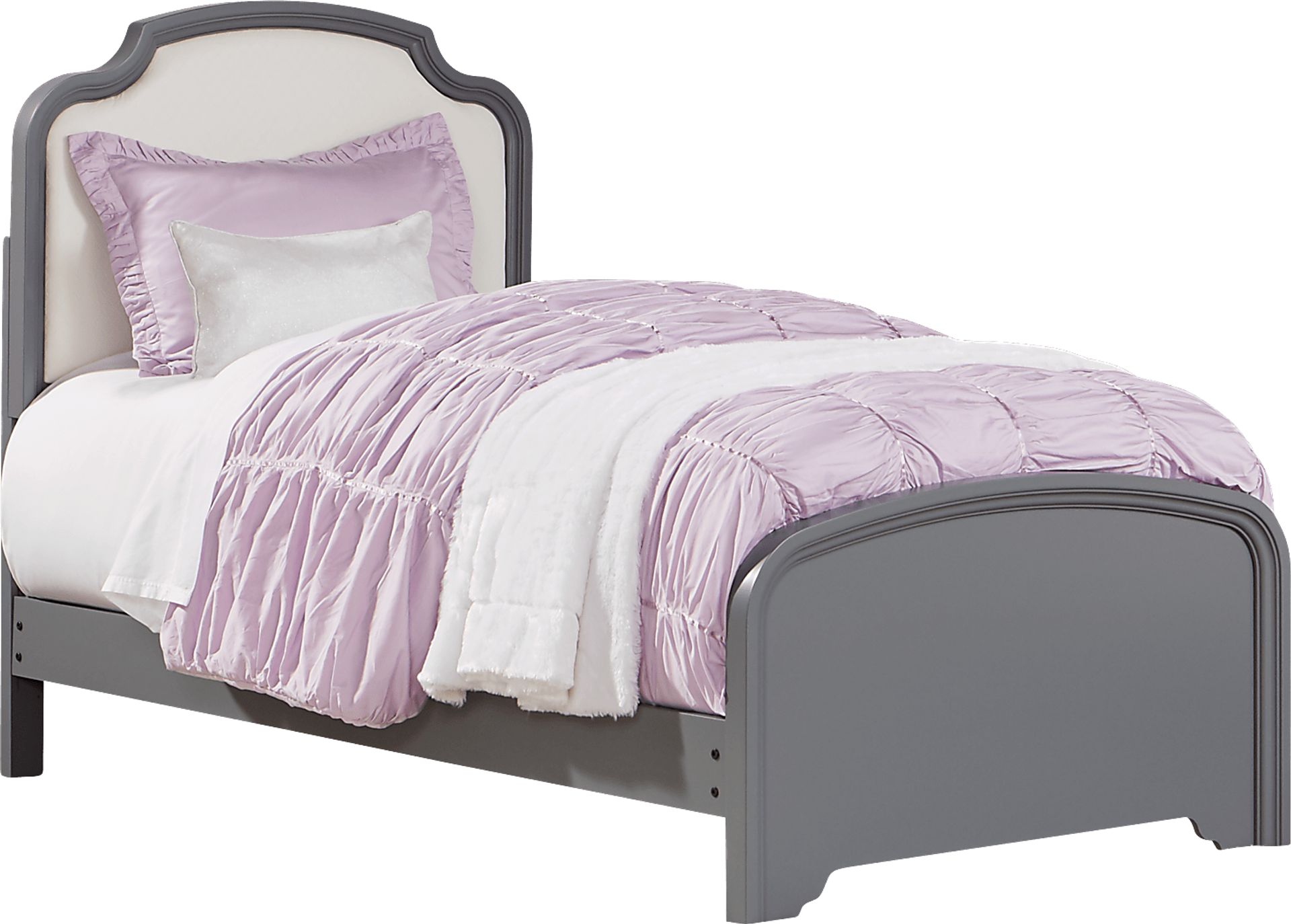 Kids Rylee Gray 5 Pc Twin Upholstered Bedroom - Image 2