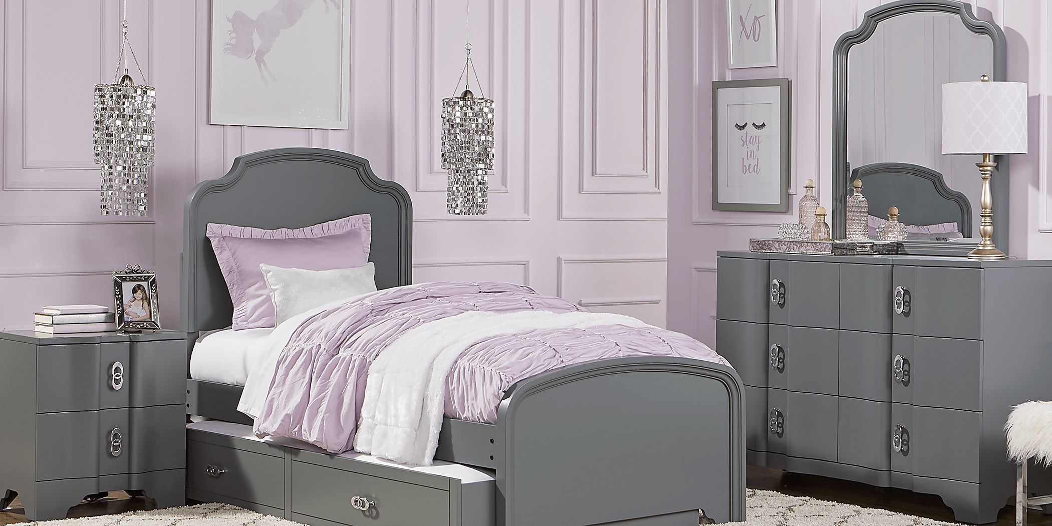 Kids Rylee Gray 3 Pc Twin Panel Bed Rooms To Go