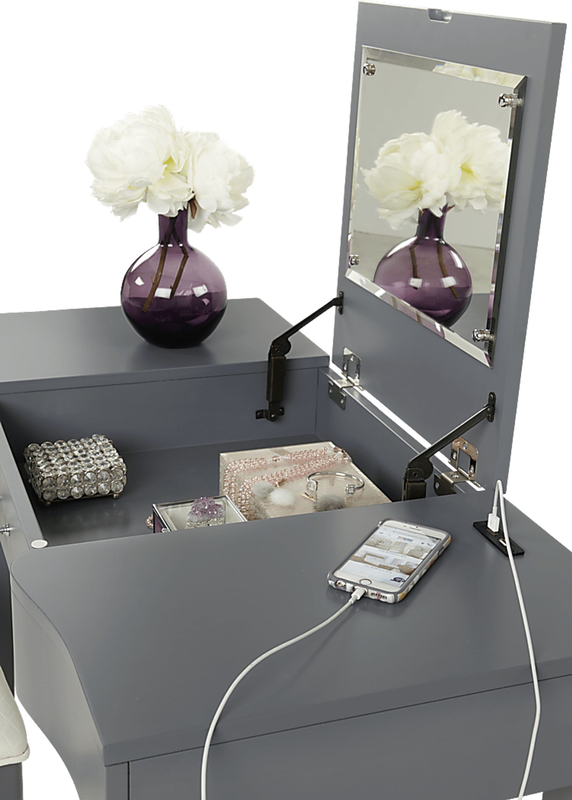 Kids Rylee Gray Vanity Desk - Image 3