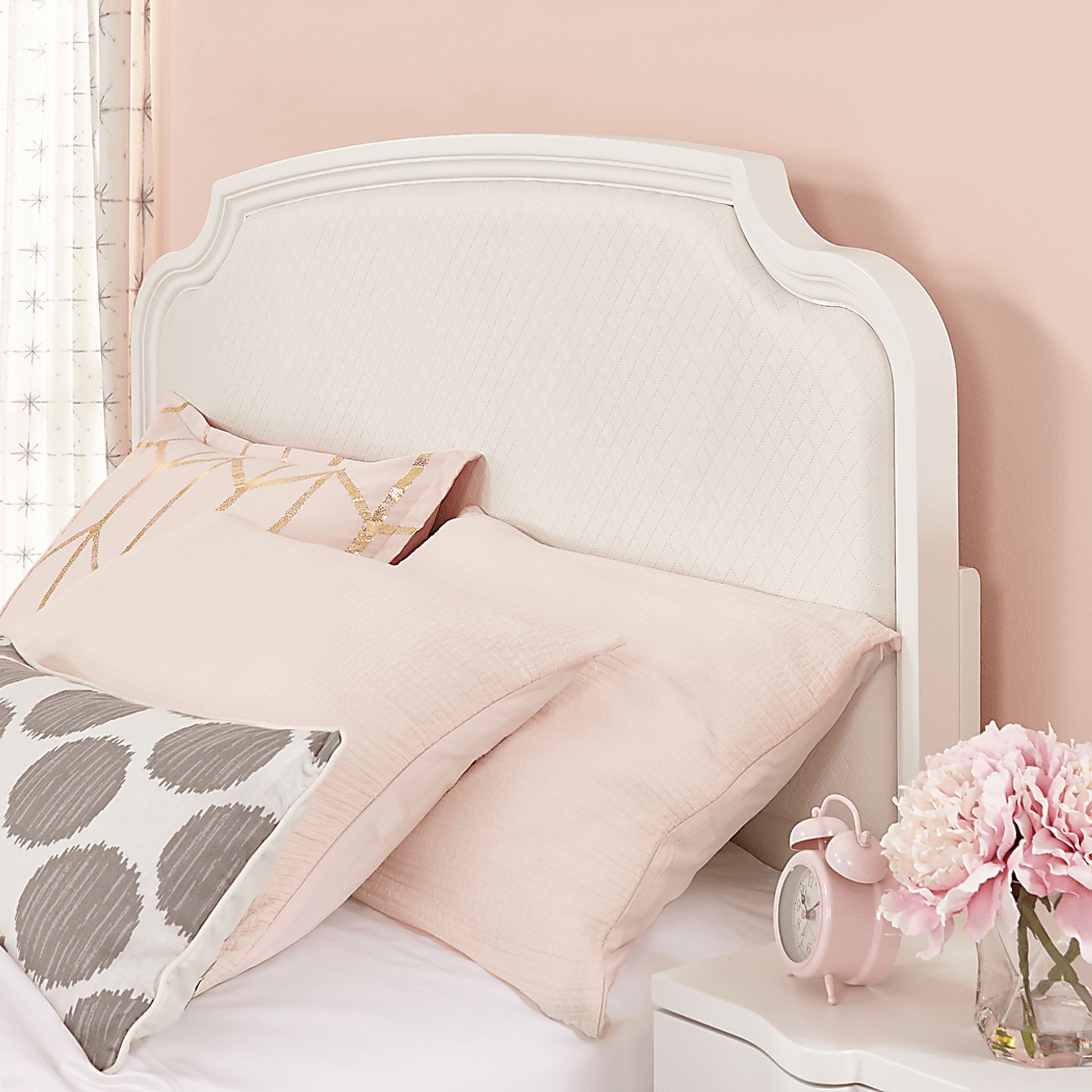 Kids Rylee White 3 Pc Full Upholstered Bed - Image 2