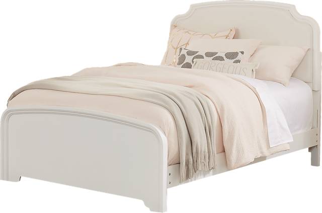 Kids Rylee White 3 Pc Full Upholstered Bed - Thumbnail - Image 1