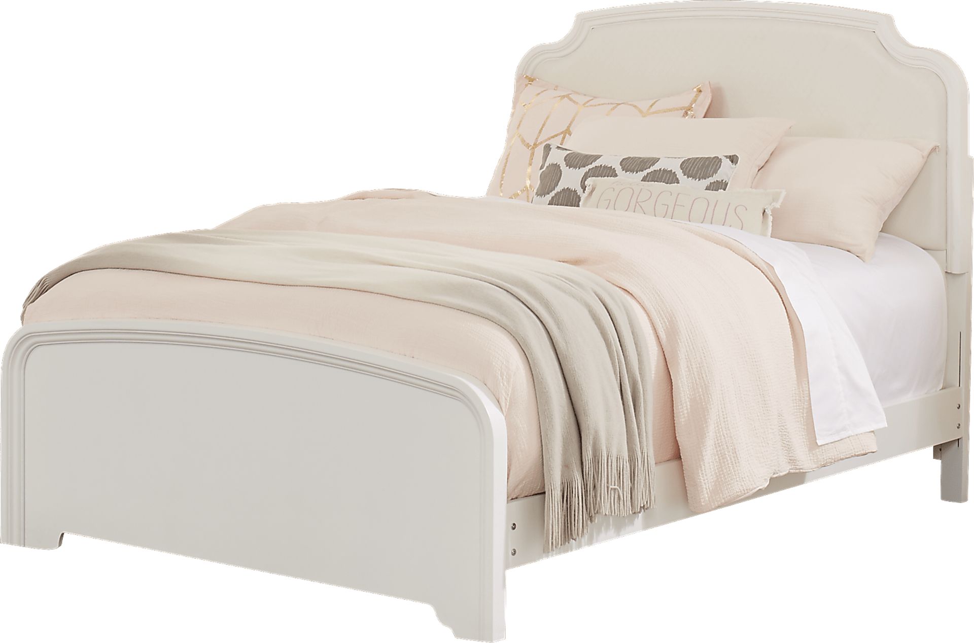 Kids Rylee White 3 Pc Full Upholstered Bed - Image 1