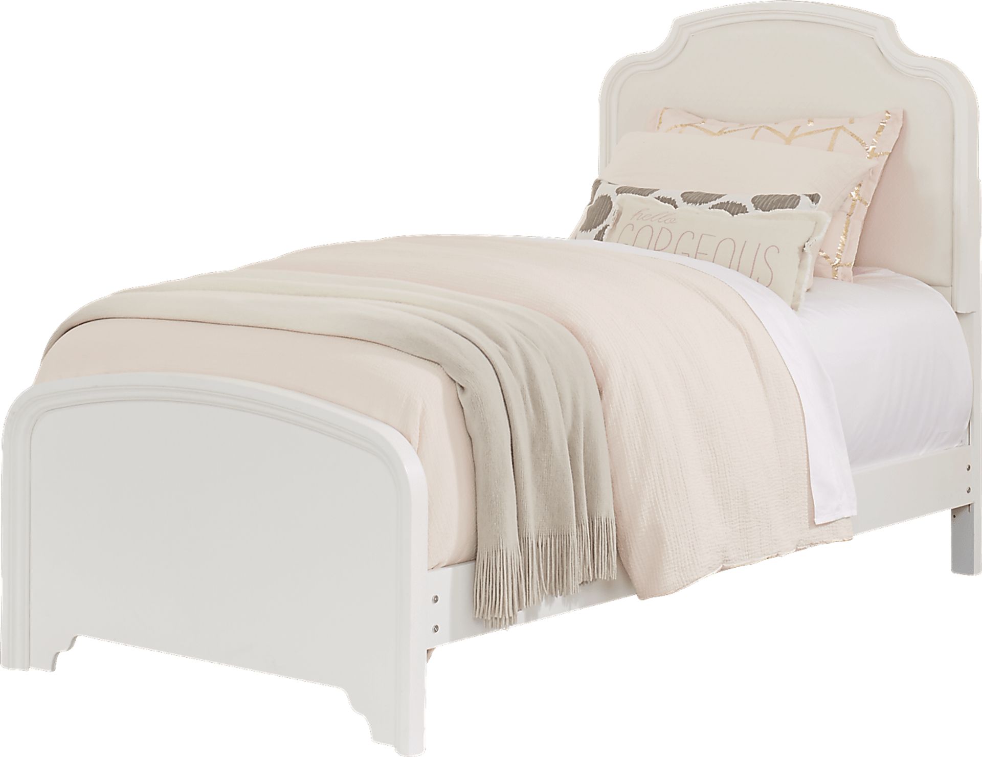 Kids Rylee White 5 Pc Twin Upholstered Bedroom - Image 3