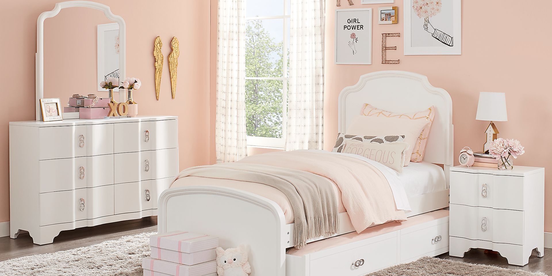 Kids Rylee White 5 Pc Twin Panel Bedroom - Image 1