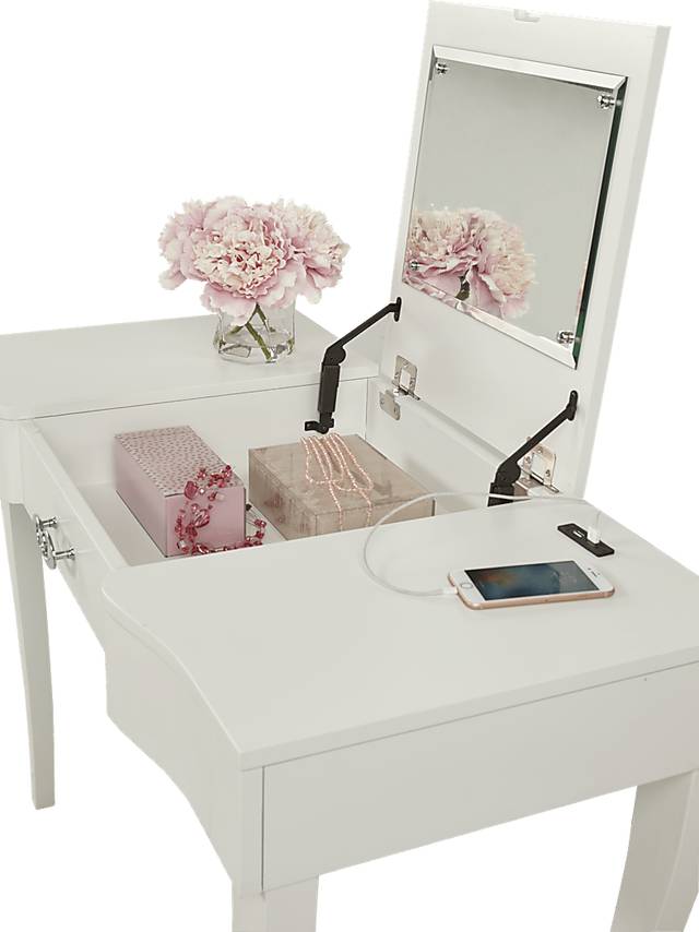 Kids Rylee White Vanity Desk - Thumbnail - Image 3