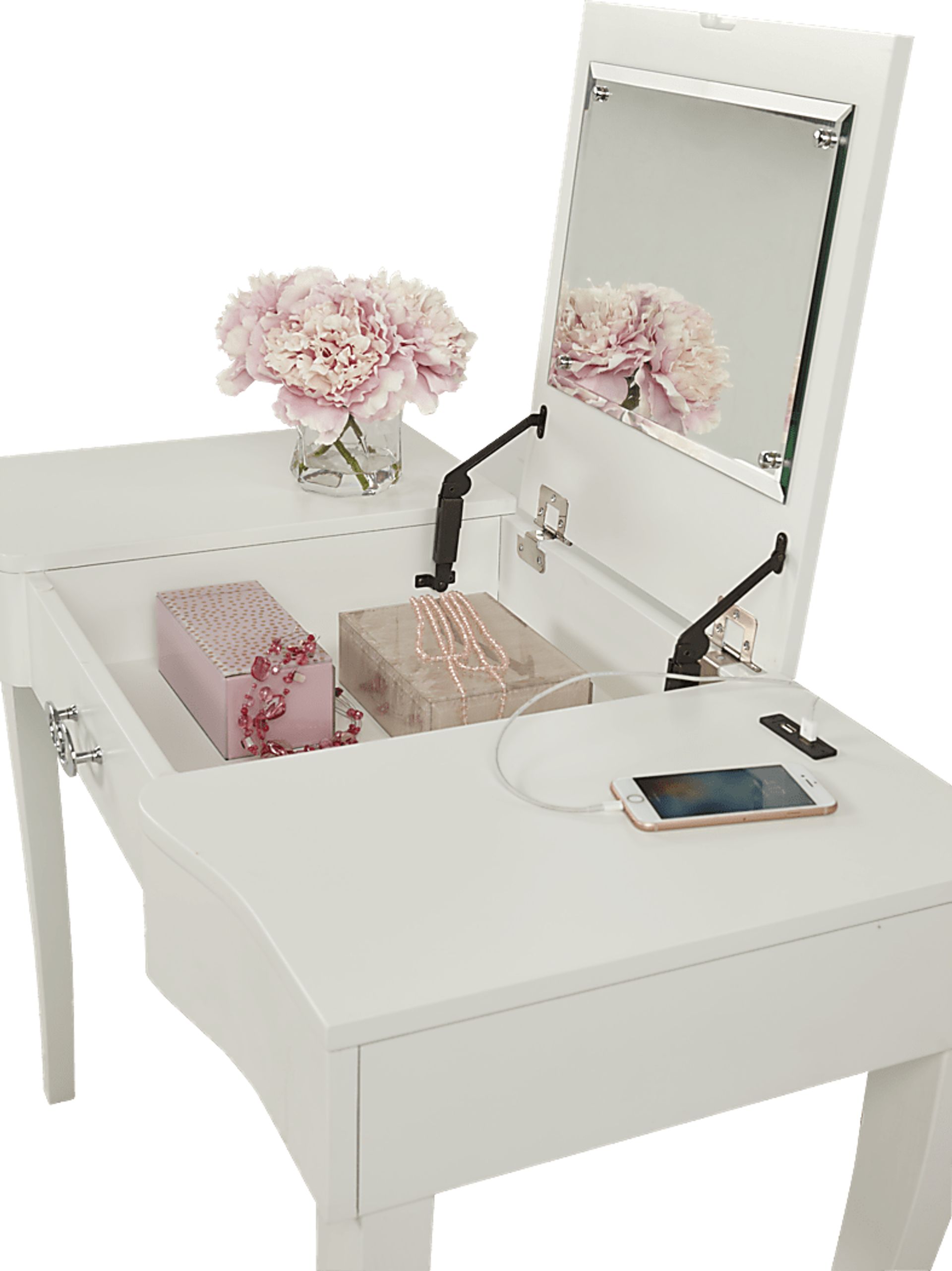 Kids Rylee White Vanity Desk - Image 3