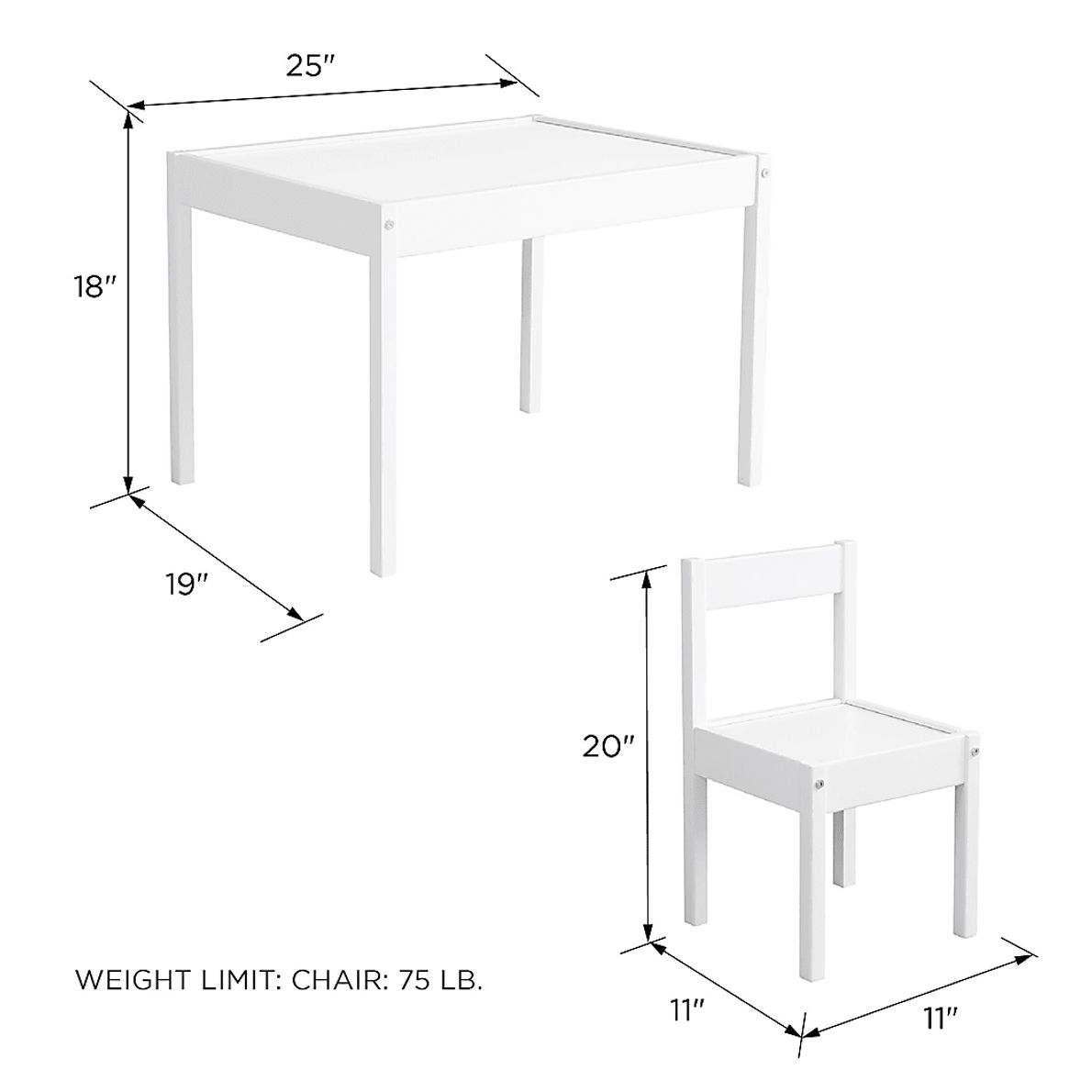 Rylin White 3Pc Toddler Table Set Rooms To Go