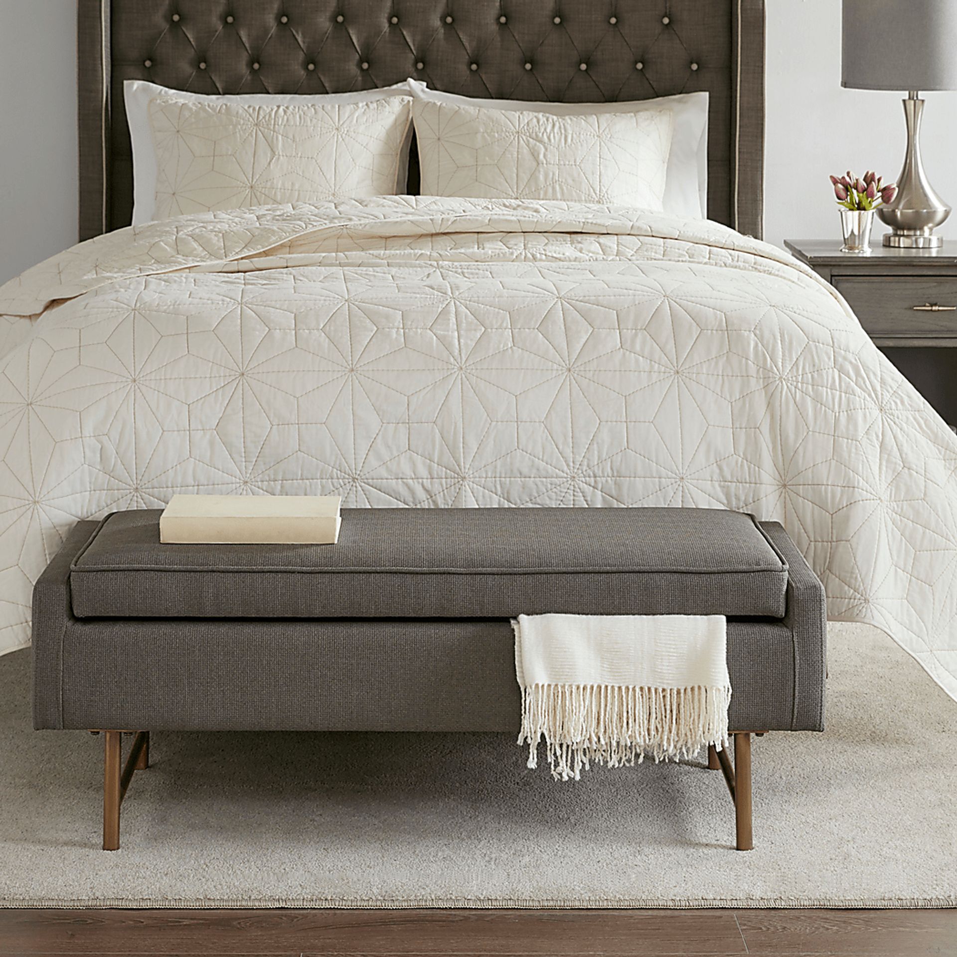 Rylis Gray Accent Bench - Image 6