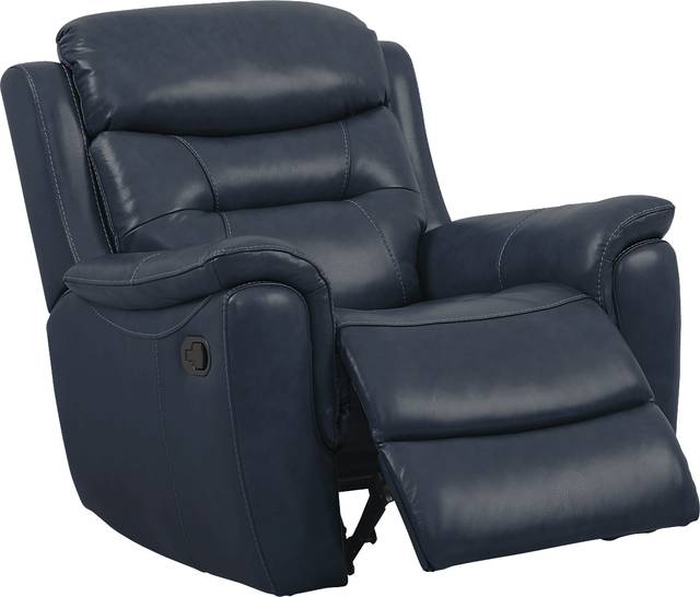 Sabella Navy Leather 3 Pc Living Room with Reclining Sofa - Thumbnail - Image 6