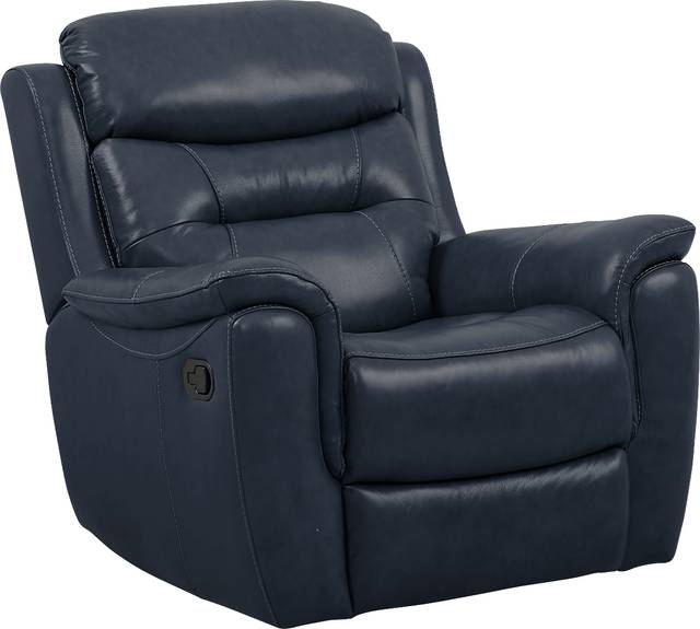 Sabella Navy Leather 3 Pc Living Room with Reclining Sofa - Thumbnail - Image 5