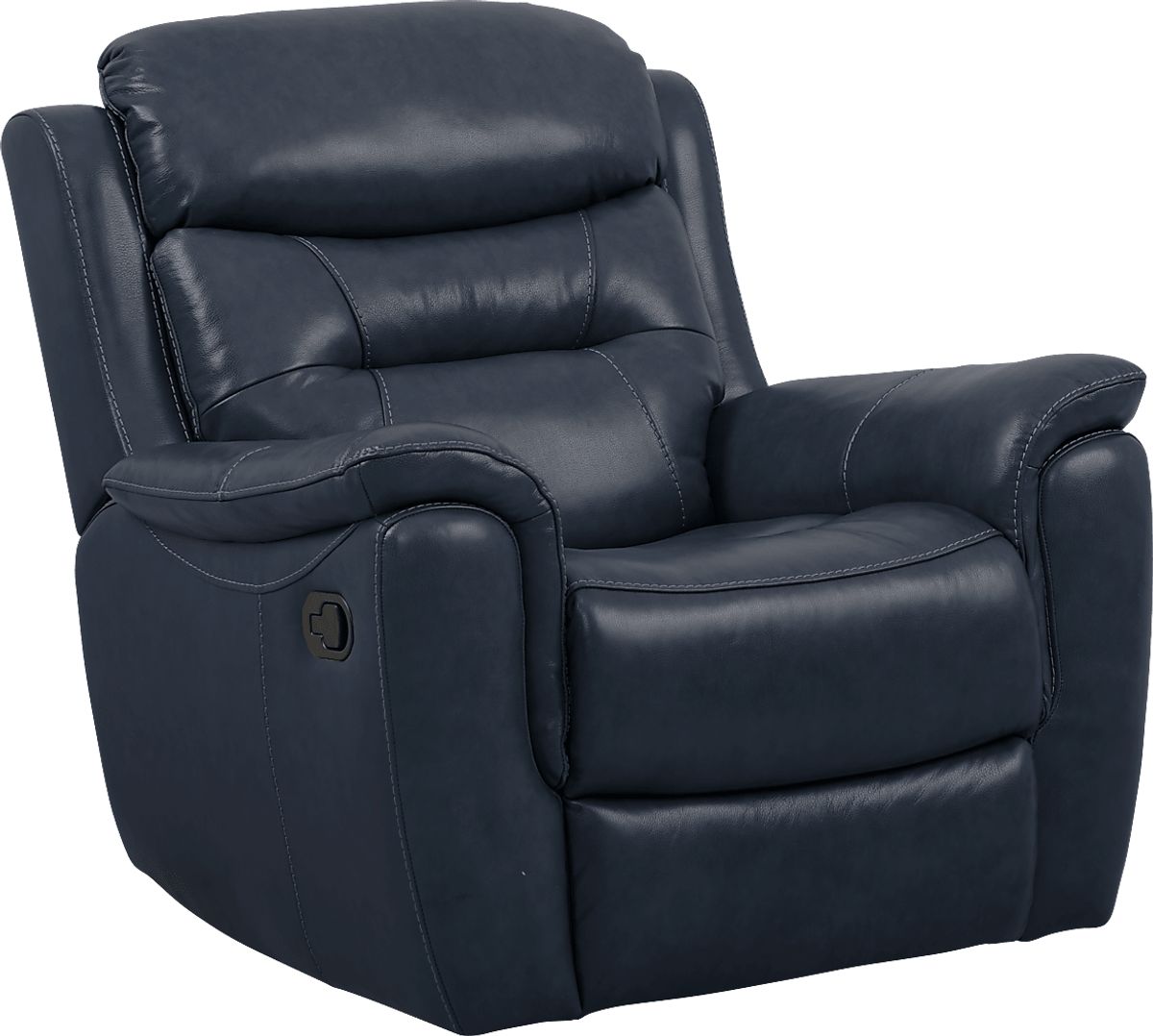 Sabella 3 Pc Navy Blue Leather Manual Reclining Classic Living Room