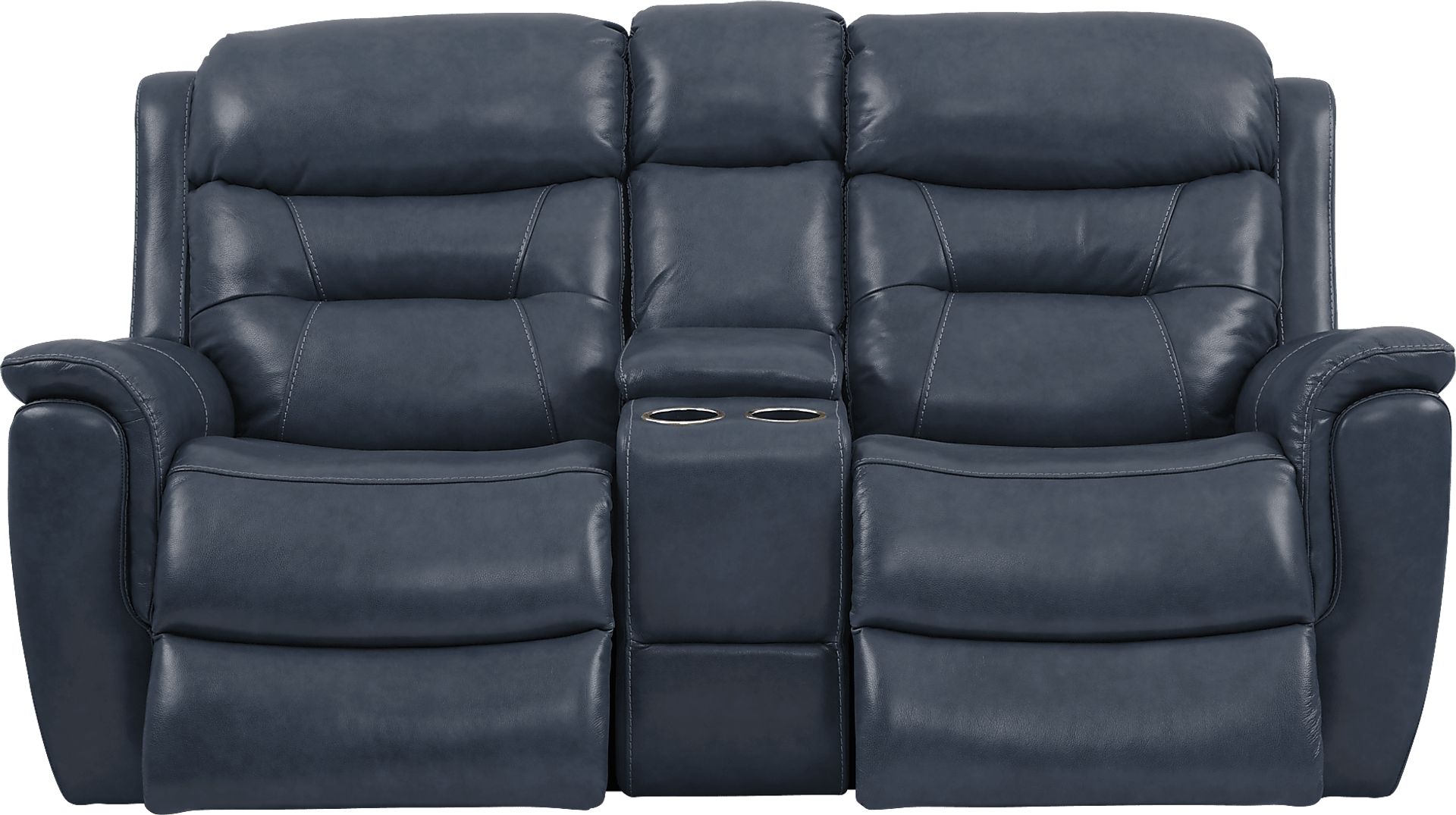 Sabella Navy Leather 3 Pc Reclining Living Room - Image 4