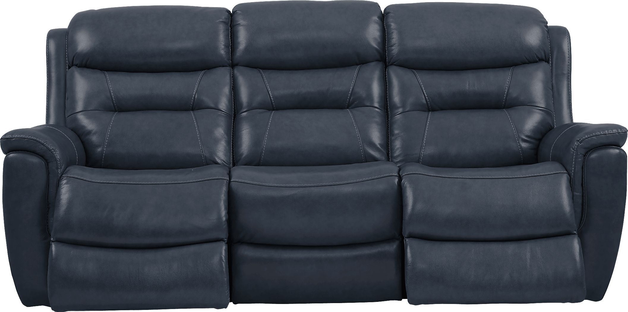 Sabella Navy Blue Leather Power Reclining Sofa - Rooms To Go