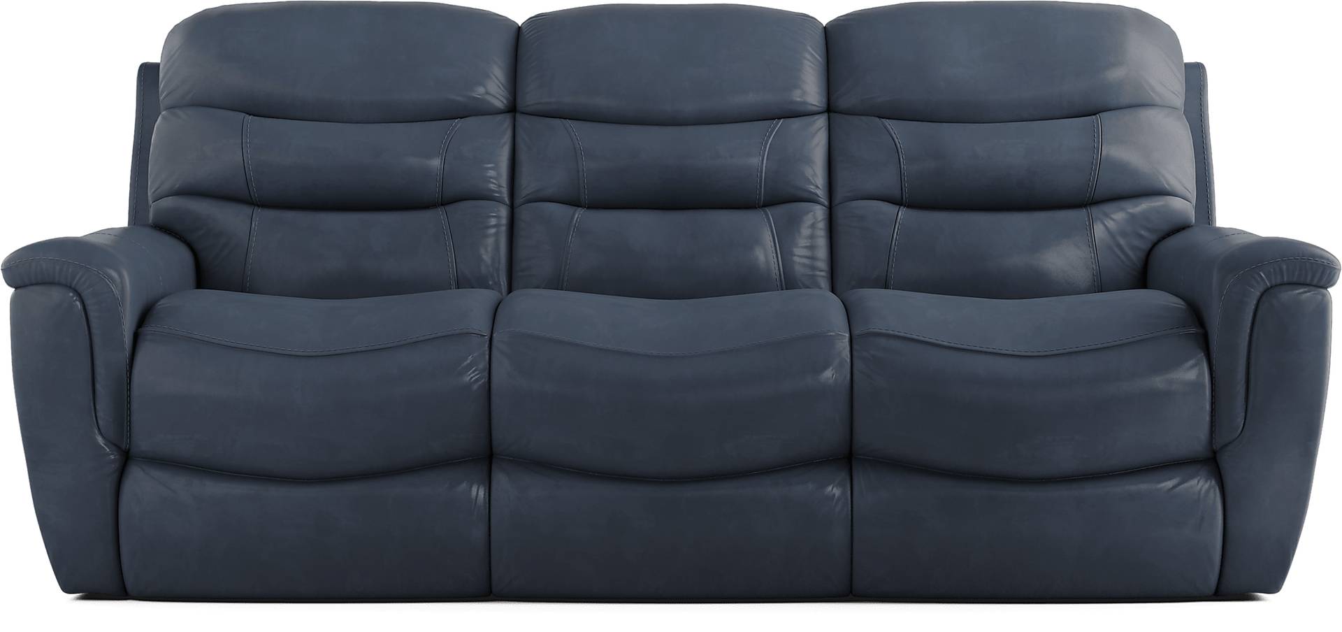 Sabella 2 Pc Navy Blue Leather NonPower Reclining Living Room Set With