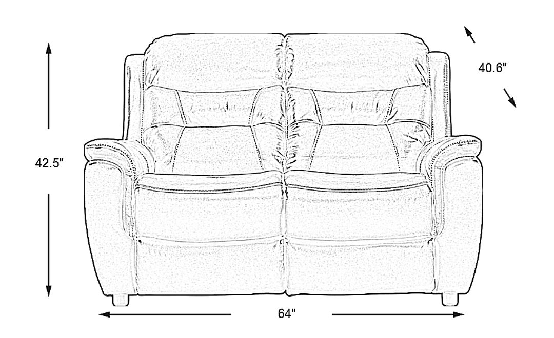 Sabella Navy Leather Stationary Loveseat