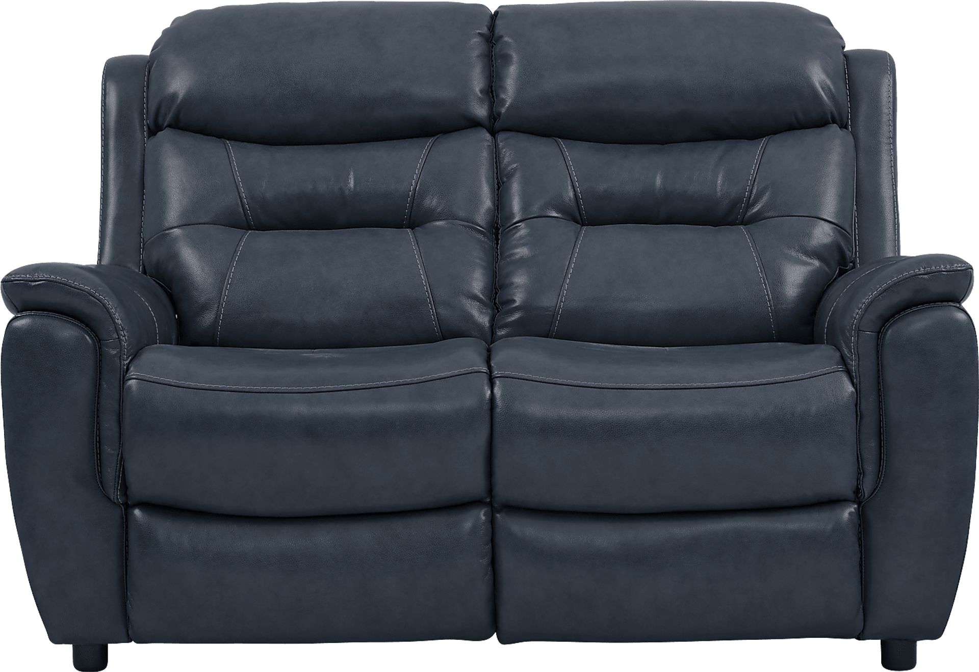 Sabella Navy Leather 3 Pc Living Room with Reclining Sofa - Image 4