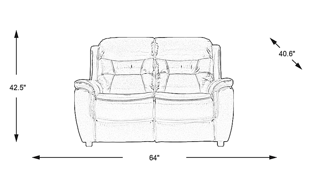 Sabella Navy Leather Stationary Loveseat