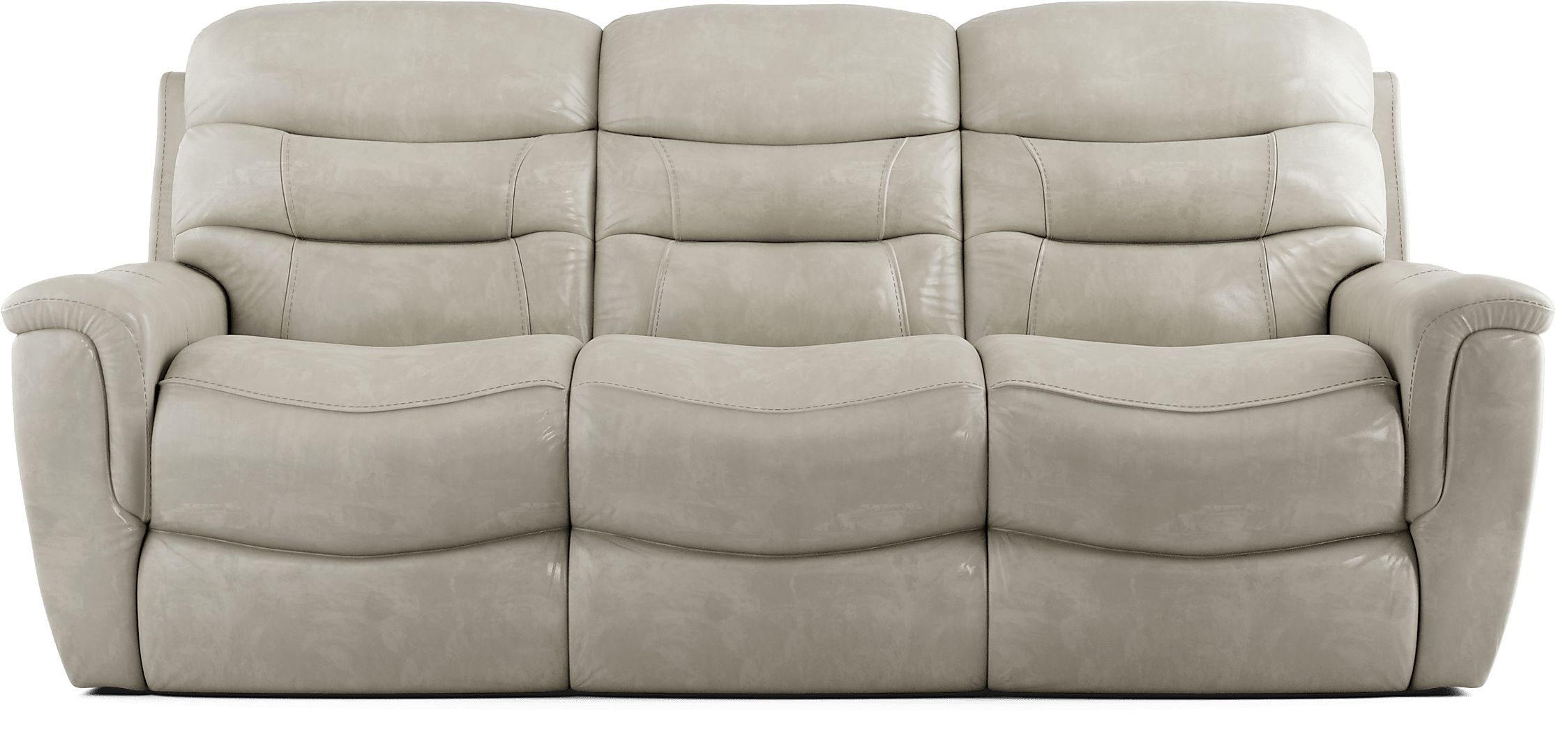 Sabella Stone Beige Leather Power Reclining Sofa